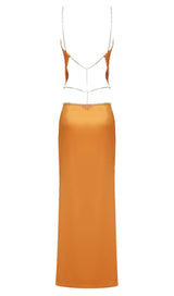 STRAP BACKLESS TWO PIECE SET IN ORANGE Clothing styleofcb