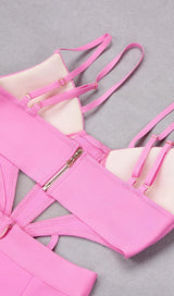 BANDAGE CUT OUT JUMPSUIT IN PINK Clothing styleofcb