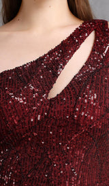RED CUTOUT SEQUIN MAXI DRESS styleofcb