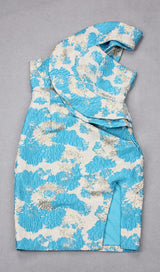 PRINT MIDI DRESS IN BLUE Dresses styleofcb
