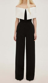 COTTON OFF-SHOULDER JUMPSUIT IN BLACK DRESS STYLE OF CB
