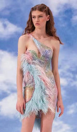 Feather Sequin Mini Dress styleofcb