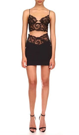 BLACK LACE STRAPPY TWO PIECES Suits styleofcb