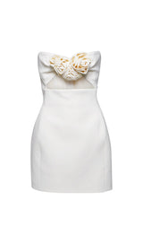 STRAPLESS CUTOUT MINI DRESS IN WHITE Dresses styleofcb