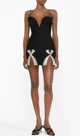 BOW-DETAIL SLEEVELESS MINI DRESS styleofcb