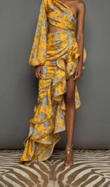 ONE SHOULDER MAXI DRESS IN YELLOW Dresses styleofcb