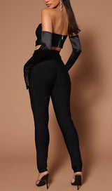 BANDAGE CUTOUT THREE PIECES SUIT IN BLACK styleofcb