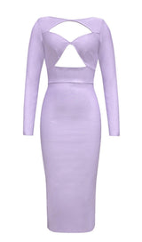LONG SLEEVES CUT OUT MIDI DRESS IN PURPLE Dresses styleofcb