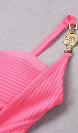 BANDAGE FISHBONE MINI DRESS IN PINK Dresses styleofcb