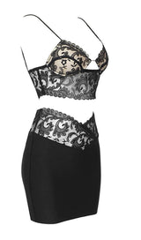 TWO-PIECE LACE BANDAGE MINI DRESS IN BLACK Dresses styleofcb