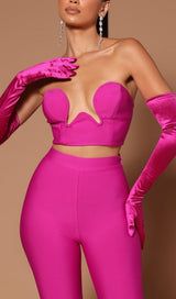 BANDAGE CUTOUT THREE PIECES SUIT IN PINK styleofcb