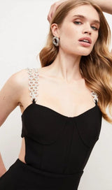 BANDAGE CUTOUT MIDI DRESS IN BLACK styleofcb