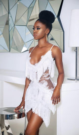 TASSEL LACE MINI DRESS IN PINK Dresses styleofcb