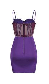 MESH CORSET MINI DRESS IN PURPLE styleofcb