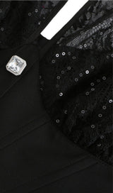 LACE STITCHING HATERNECK TUBE TOP IN BLACK TOPS & SKIRTS styleofcb