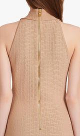 SLEEVELESS V NECK MINI DRESS IN APRICOT Dresses styleofcb