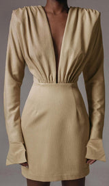 LONG SLEEVES V NECK MINI DRESS Dresses styleofcb