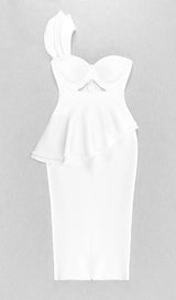 IRREGULAR FLOUNCES FROCK DRESS IN WHITE styleofcb