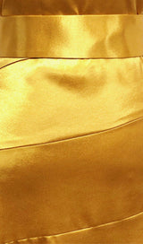 BANDAGE RUCHED MIDI DRESS IN GOLD Dresses styleofcb