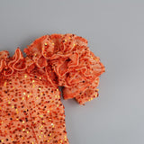 ASYMMETRIC SEQUIN MAXI DRESS IN ORANGE DRESS sis label