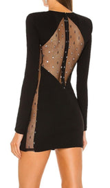 LACE PATCHWORK SEXY DRESS IN BLACK styleofcb