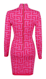LONG SLEEVE MINI DRESS IN PINK Dresses styleofcb