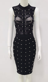 BANDAGE BODYCON MESH MINI DRESS Dresses styleofcb