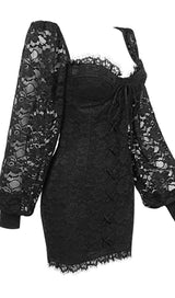 BUD SILK MINI DRESS IN BLACK styleofcb