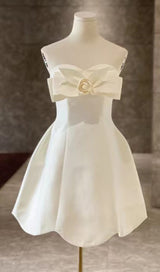 BOW DECORATIVE BANDEAU DRESS SET IN CHAMPAGNE styleofcb