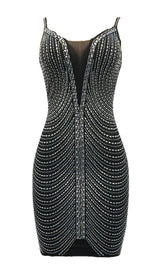 BANDAGE SEQUIN MINI DRESS IN BLACK Dresses styleofcb
