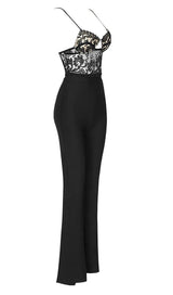 LACE BANDAGE JUMPSUIT IN BLACK styleofcb