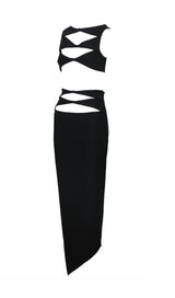 CUTOUT TWO PIECES SUIT IN BLACK styleofcb