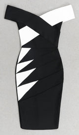 ASYMMETRIC RIB COLOURBLOCK MINI DRESS styleofcb