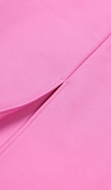 SQUARE SHOULDER CORSET MIDI DRESS IN PINK styleofcb