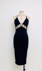 BANDAGE CUT OUT MIDI DRESS IN BLACK Dresses styleofcb