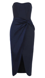 STRAPLESS MIDI DRESS IN BLUE Dresses styleofcb