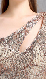 CHAMPAGNE CUTOUT SEQUIN MAXI DRESS styleofcb