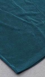 GREY-BLUE HIGH SLIT SLIM-FIT KNIT MIDI DRESS styleofcb