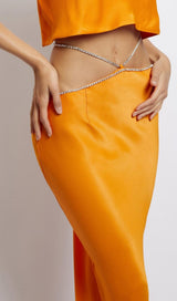 STRAP BACKLESS TWO PIECE SET IN ORANGE Clothing styleofcb