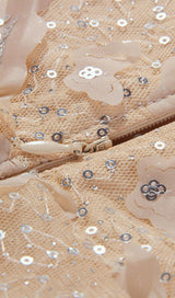 SEQUIN BUTTERFLY EMBELLISHED CRYSTAL MIDI DRESS styleofcb