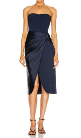 STRAPLESS MIDI DRESS IN BLUE Dresses styleofcb