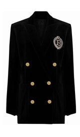 DOUBLE BREASTED BLAZER IN BLACK DRESS STYLE OF CB