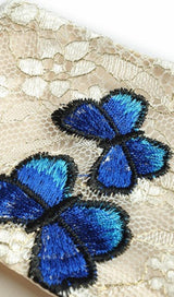 BUTTERFLY LACE MIDI DRESS IN BEIGE Dresses styleofcb