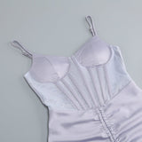 MINK SATIN SWEETHEART NECK CORSET FRONT SPLIT MAXI DRESS DRESS styleofcb