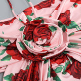 HALTERNECK ROSE PRINTED SKIRT SET Sets styleofcb