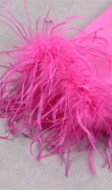 STRETCH LONG SLEEVES MINI DRESS IN HYPER PINK styleofcb