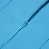 FEATHER TRIM OFF THE SHOULDER HIGH LOW DRESS IN BLUE DRESS sis label