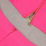 CRYSTAL STITCHED CUTOUT TWO PIECE SET IN PINK DRESS sis label