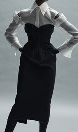 TUBE TOP TIGHT ZIPPER DRESS IN BLACK DREESES styleofcb