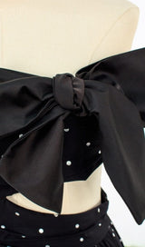 POLKA DOT BANDEAU DRESS IN BLACK styleofcb